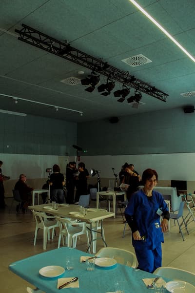 El comedor durante el rodaje